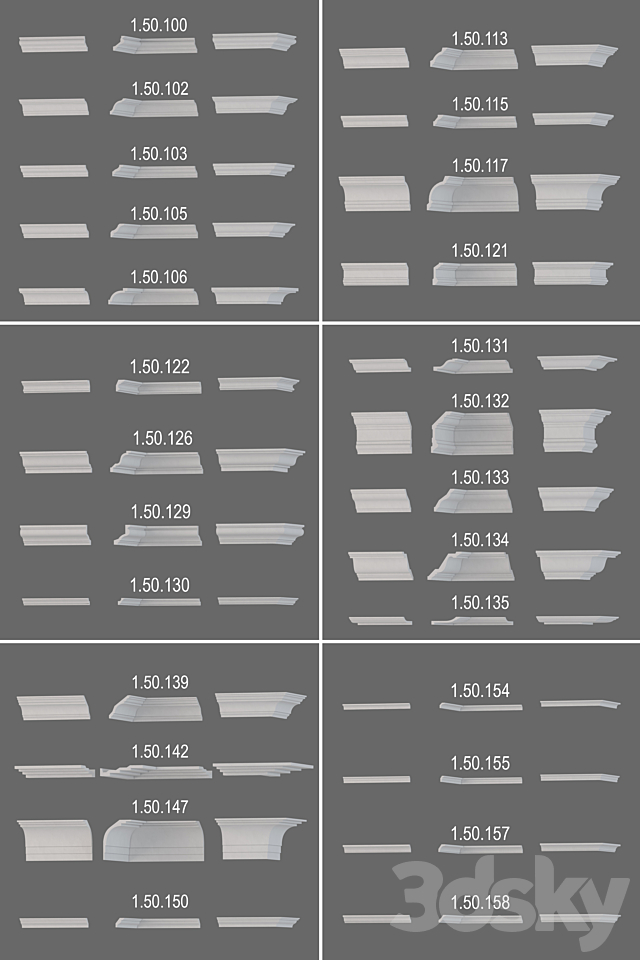 Cornices Evroplast 3DS Max Model - thumbnail 2