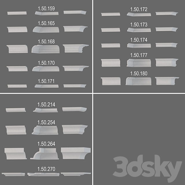 Cornices Evroplast 3DS Max Model - thumbnail 3