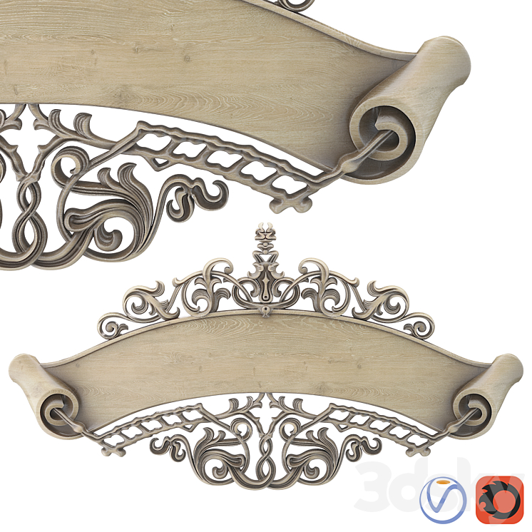 Decor plate 3DS Max Model - thumbnail 1