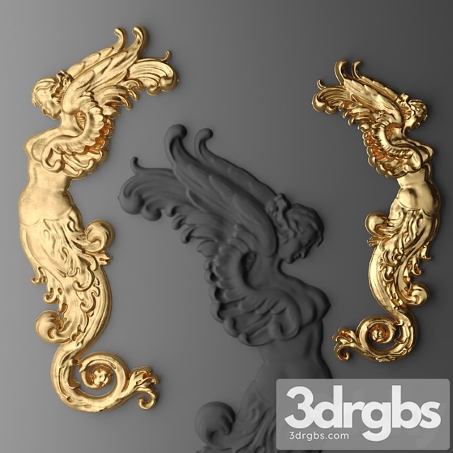 Decor Stucco Lukhuri Golden Decor 3dsmax Download - thumbnail 1