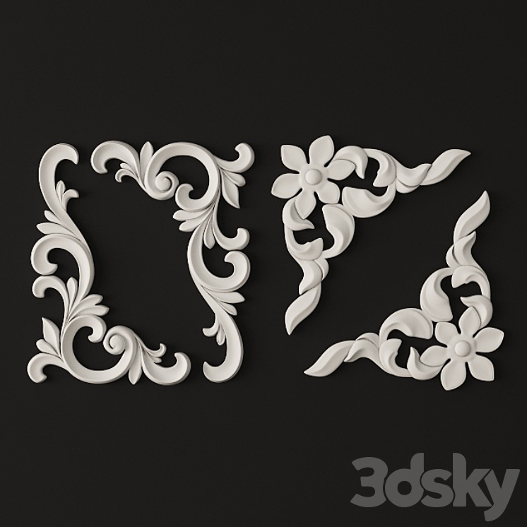 Decorative corner elements. 3DS Max - thumbnail 1