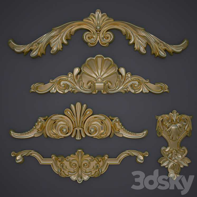 Decorative elements (moldings) 3DS Max Model - thumbnail 1