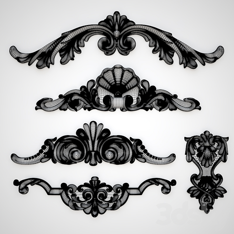 Decorative elements (moldings) 3DS Max Model - thumbnail 2