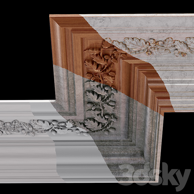 Decorative molding 03 3DS Max Model - thumbnail 4