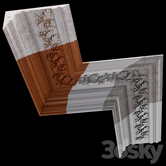 Decorative molding 03 3DS Max Model - thumbnail 5