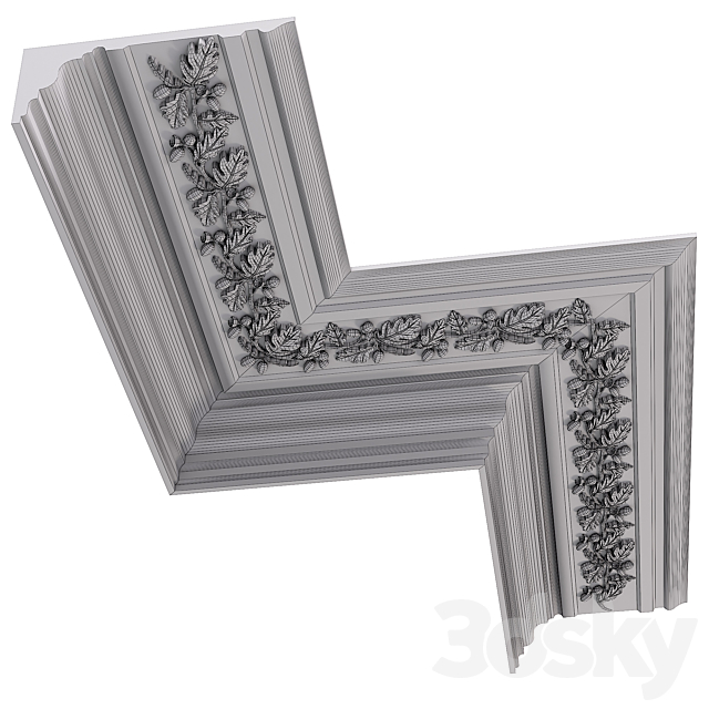 Decorative molding 03 3DS Max Model - thumbnail 7