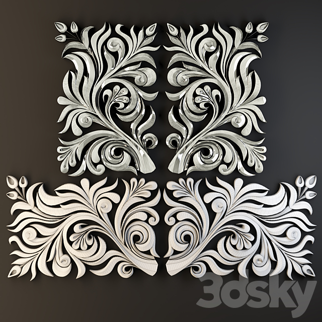 decorative ornament_01 3DS Max Model - thumbnail 2