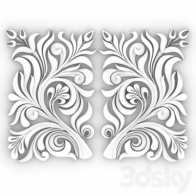 decorative ornament_01 3DS Max Model - thumbnail 3