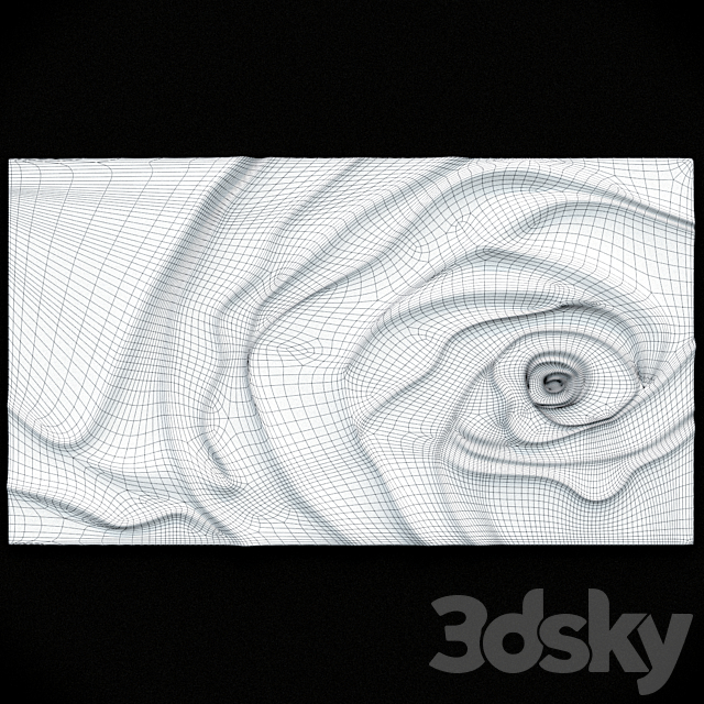 Decorative panel “Rose” 3DS Max Model - thumbnail 2