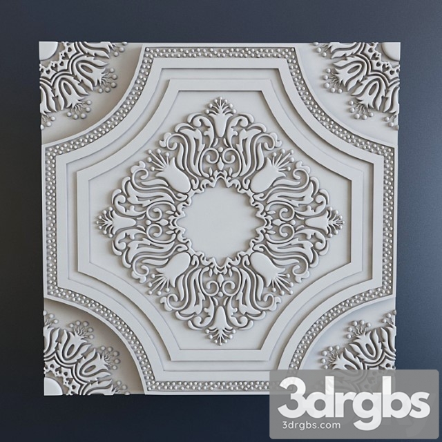 Decorative plaster 3d panel 2323 3dsmax Download - thumbnail 1