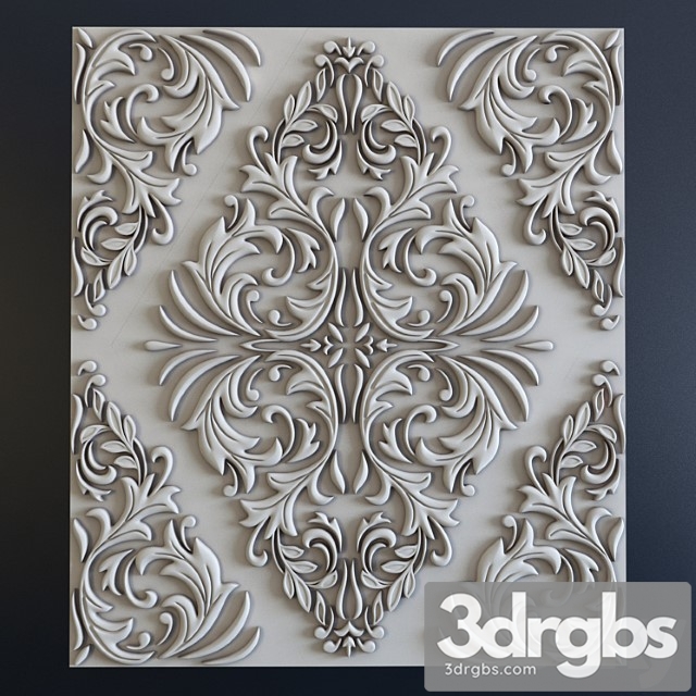 Decorative plaster 3d panel 3434 3dsmax Download - thumbnail 1