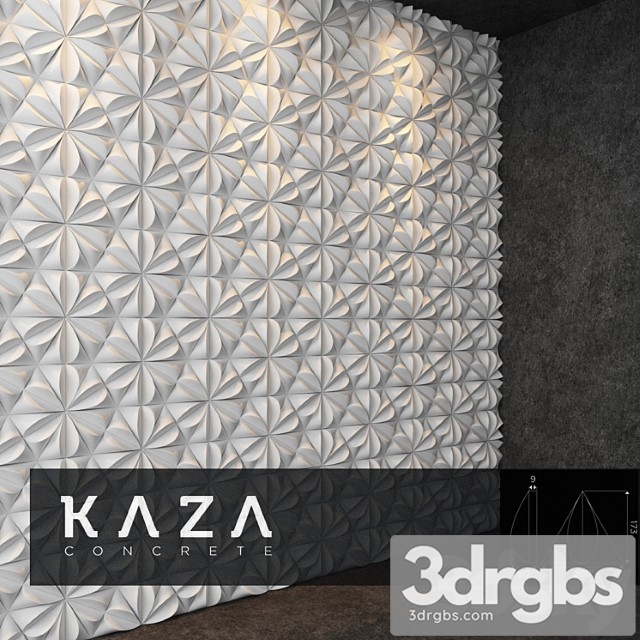 Decorative plaster 3d panel kaza concrete seed 3dsmax Download - thumbnail 1