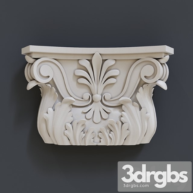 Decorative plaster Bracket 002 3dsmax Download - thumbnail 1