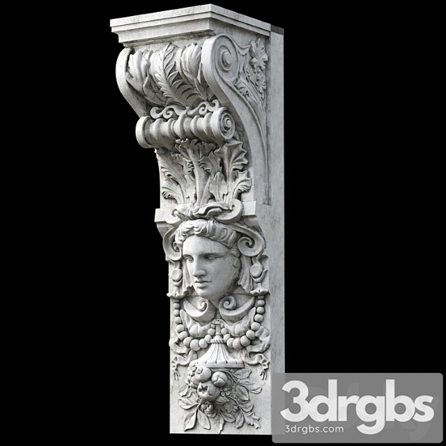 Decorative plaster Bracket corbel bracket 3dsmax Download - thumbnail 1