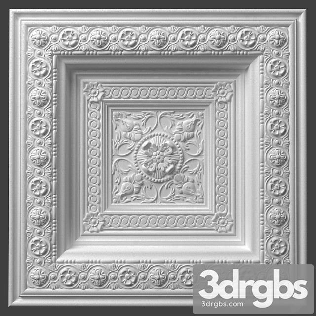 Decorative plaster Caisson №1451 (2) 3dsmax Download - thumbnail 1