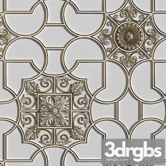 Decorative plaster Ceiling moldings 3344 3dsmax Download - thumbnail 1