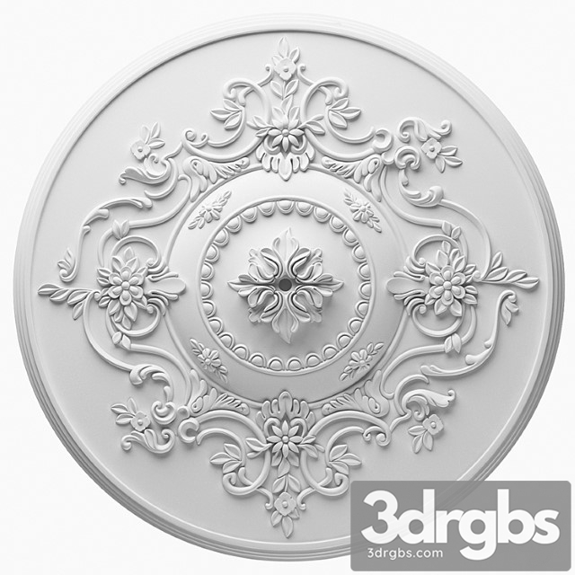 Decorative plaster Classic rosette 3dsmax Download - thumbnail 1