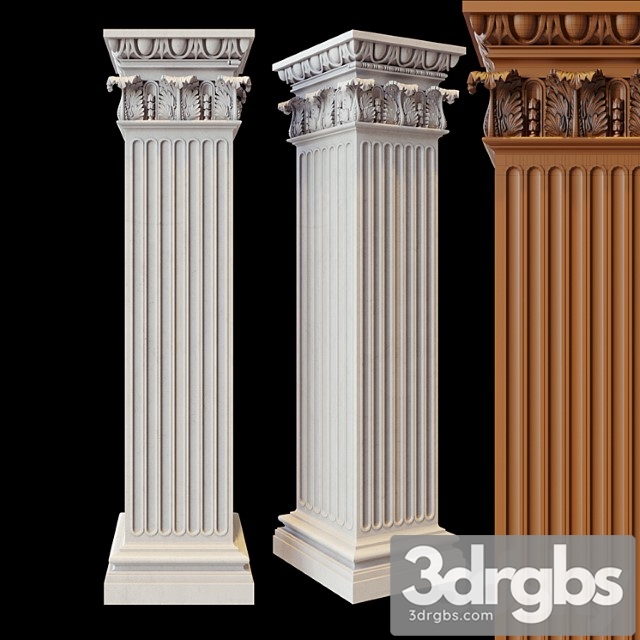 Decorative plaster Column 3dsmax Download - thumbnail 1