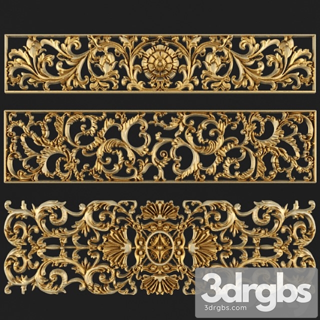 Decorative plaster Moldings carvings 3dsmax Download - thumbnail 1