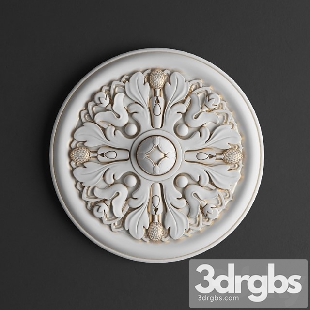 Decorative plaster Rozetka R2 3dsmax Download - thumbnail 1