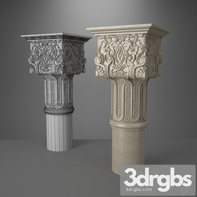 Decorative plaster Small caps in the moorish style 3dsmax Download - thumbnail 1