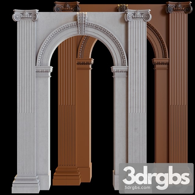 Decorative plaster Stucco column arch 3dsmax Download - thumbnail 1