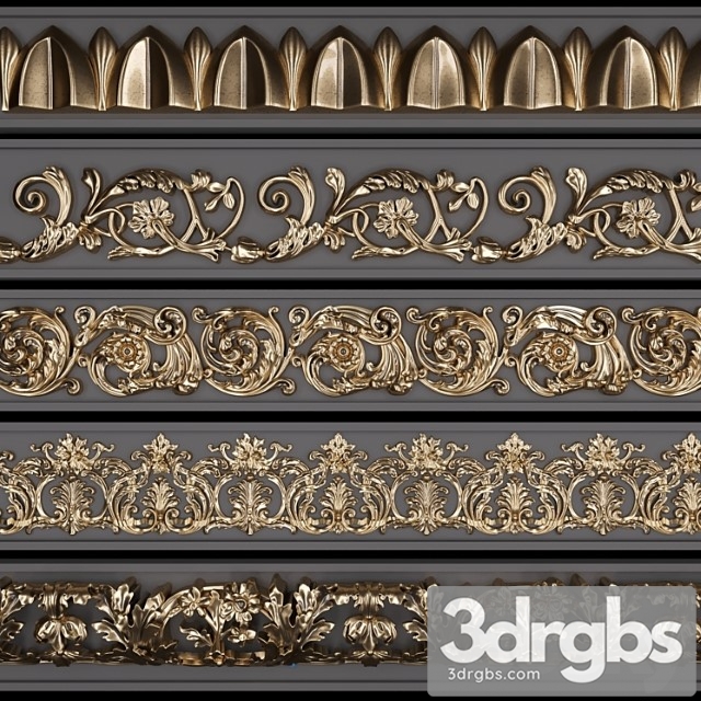 Decorative plaster Trim ornament 30 3dsmax Download - thumbnail 1