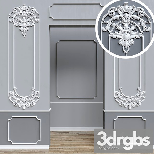 Decorative plaster Wall decor 3dsmax Download - thumbnail 1