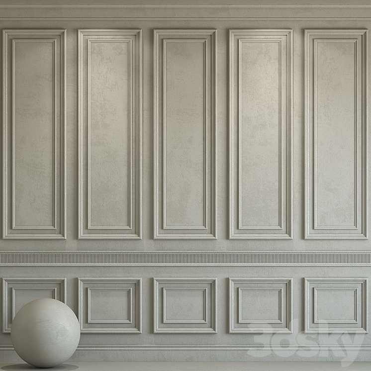 Decorative plaster with molding 184 3DS Max - thumbnail 1