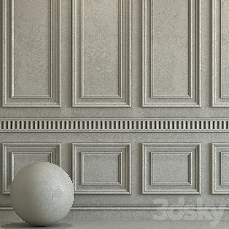 Decorative plaster with molding 184 3DS Max - thumbnail 2