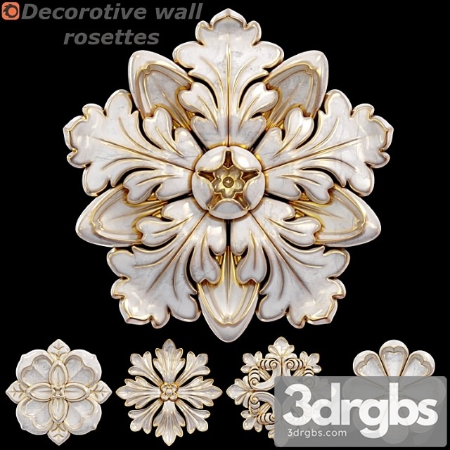 Decorative Wall Rosettes 01 3dsmax Download - thumbnail 1