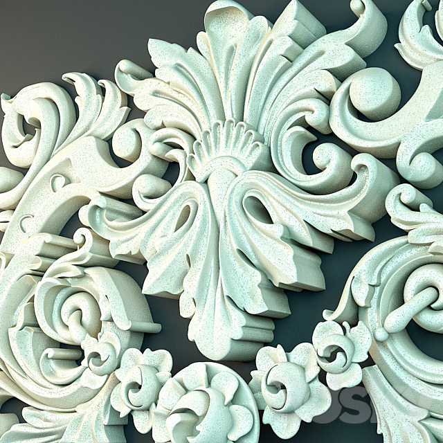 Floral Ornament 3DS Max Model - thumbnail 2