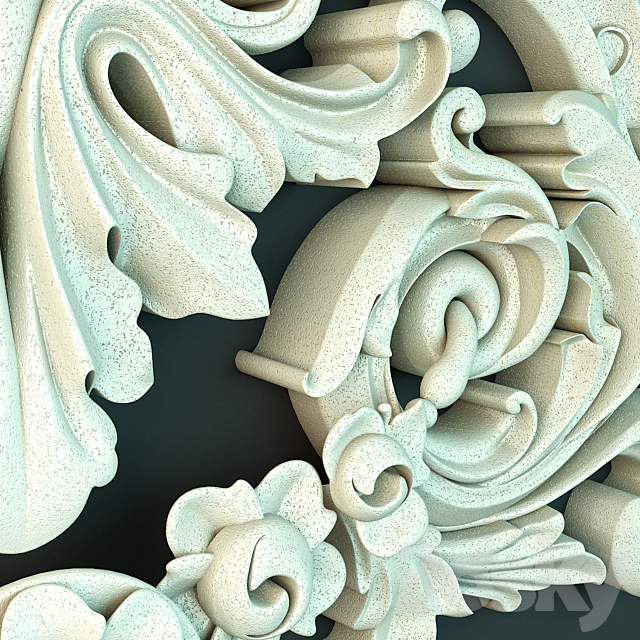 Floral Ornament 3DS Max Model - thumbnail 3