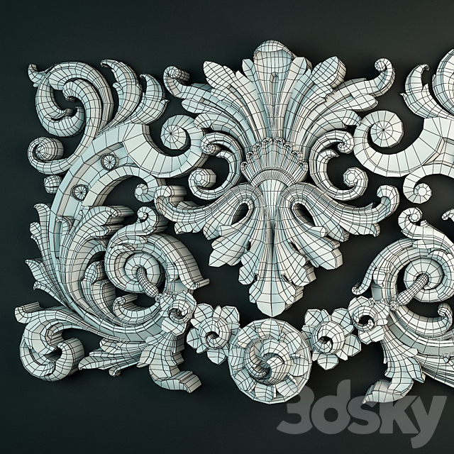 Floral Ornament 3DS Max Model - thumbnail 5