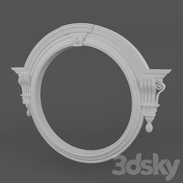 Framing the round window. 3DS Max Model - thumbnail 2