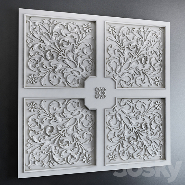 Fretwork Ceiling 342 3ds Max - thumbnail 1