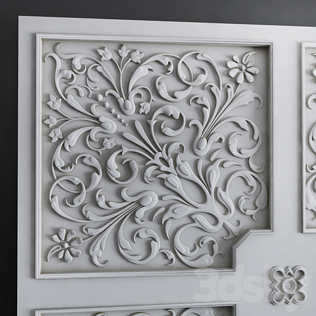 Fretwork Ceiling 342 3ds Max - thumbnail 2