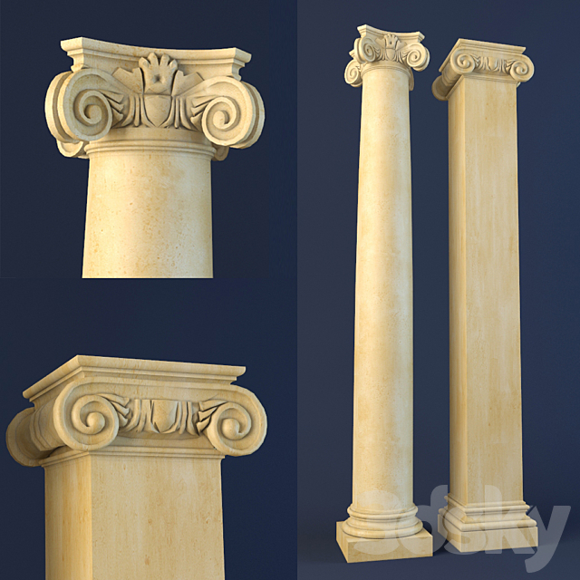 Ionic columns 3ds Max - thumbnail 1