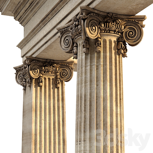 Ionic Order Scamozzi Column 3DS Max Model - thumbnail 5