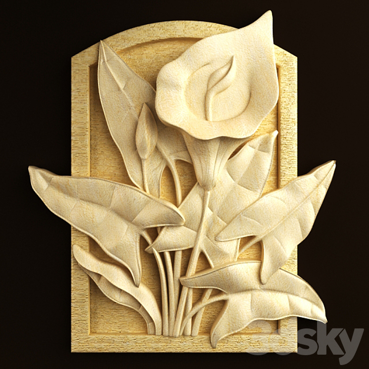 Kuncung Bawok Flower Relief 3DS Max - thumbnail 1