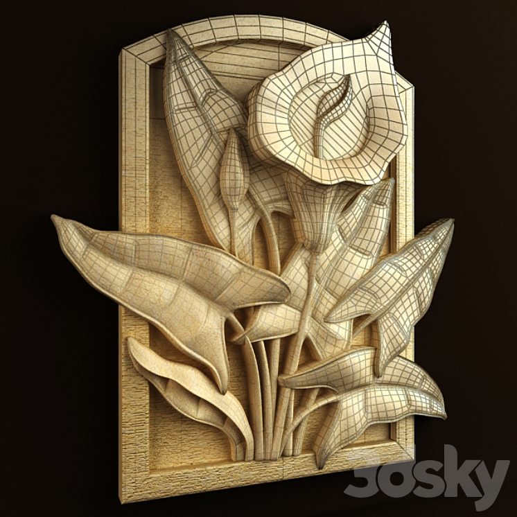 Kuncung Bawok Flower Relief 3DS Max - thumbnail 2