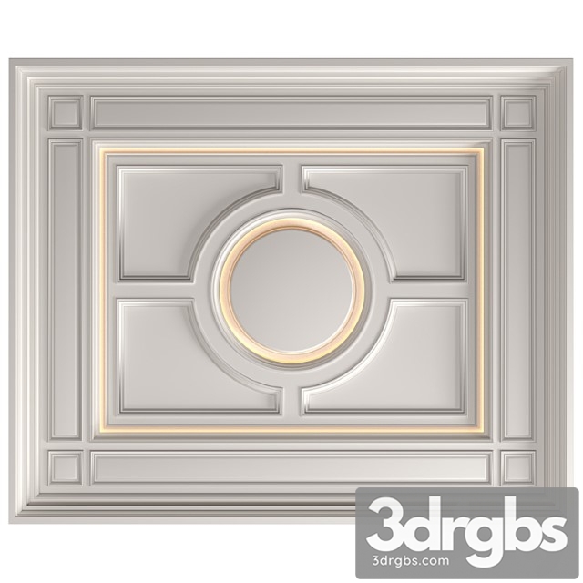 Modern coffered illuminated ceiling set art deco style - thumbnail 1