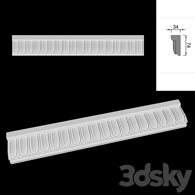 molding cutting of DP-6 3DSMax File - thumbnail 1