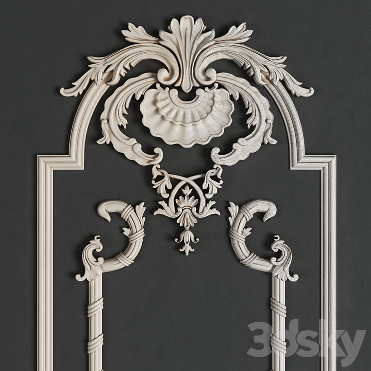 Molding stucco decorations 3 3DS Max - thumbnail 1