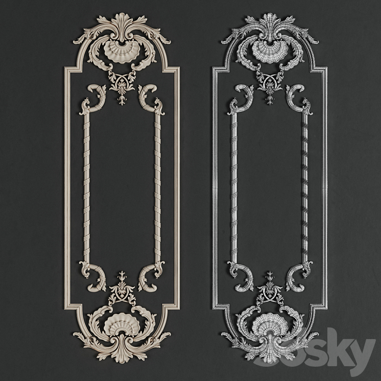 Molding stucco decorations 3 3DS Max - thumbnail 2