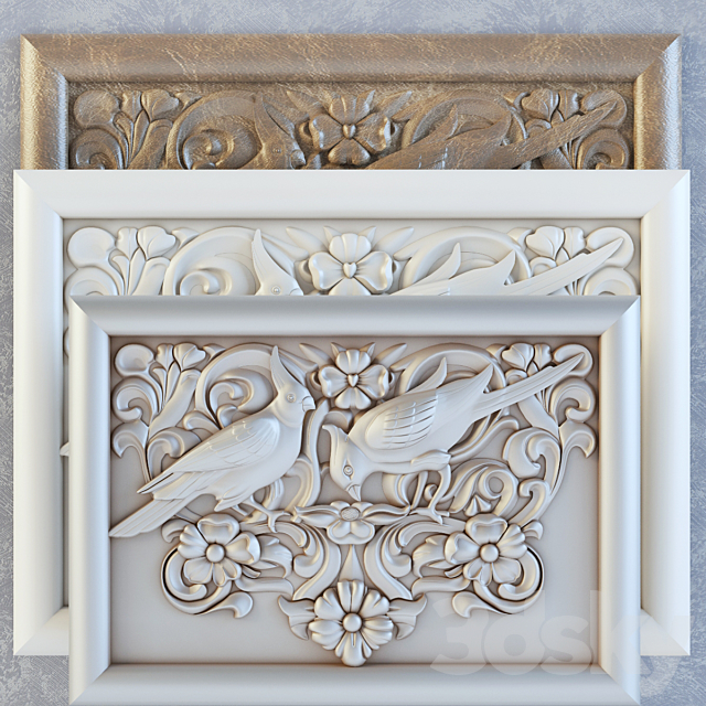 painting. decor on the wall panels. moldings 3DSMax File - thumbnail 1