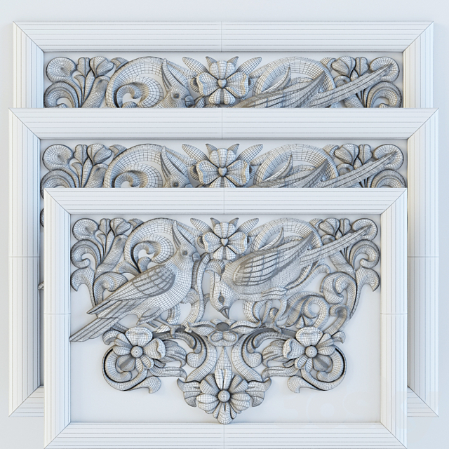 painting. decor on the wall panels. moldings 3DSMax File - thumbnail 2