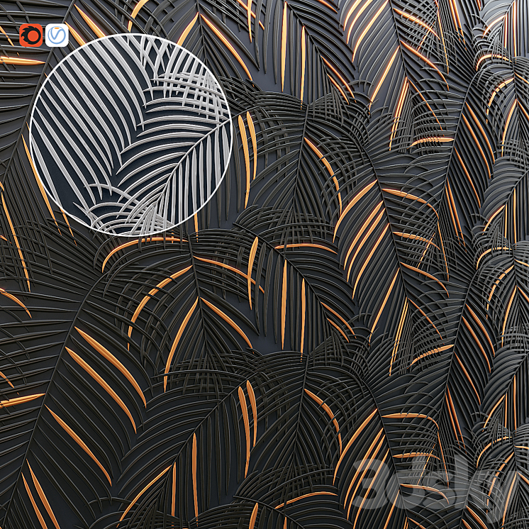 Palm Panel Decor 3DS Max - thumbnail 1