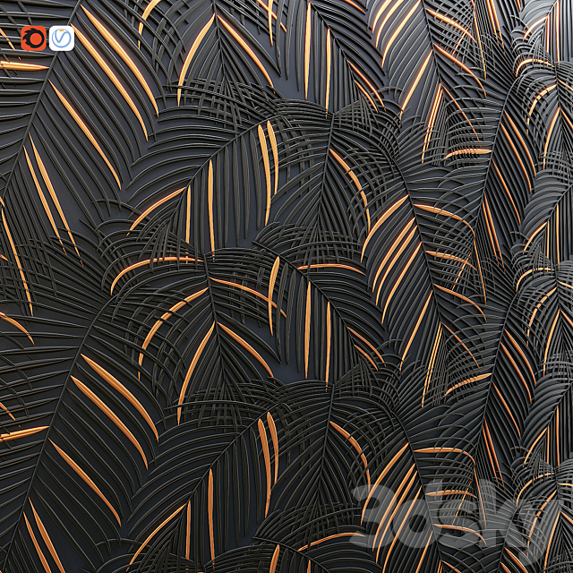 Palm Panel Decor 3DSMax File - thumbnail 4