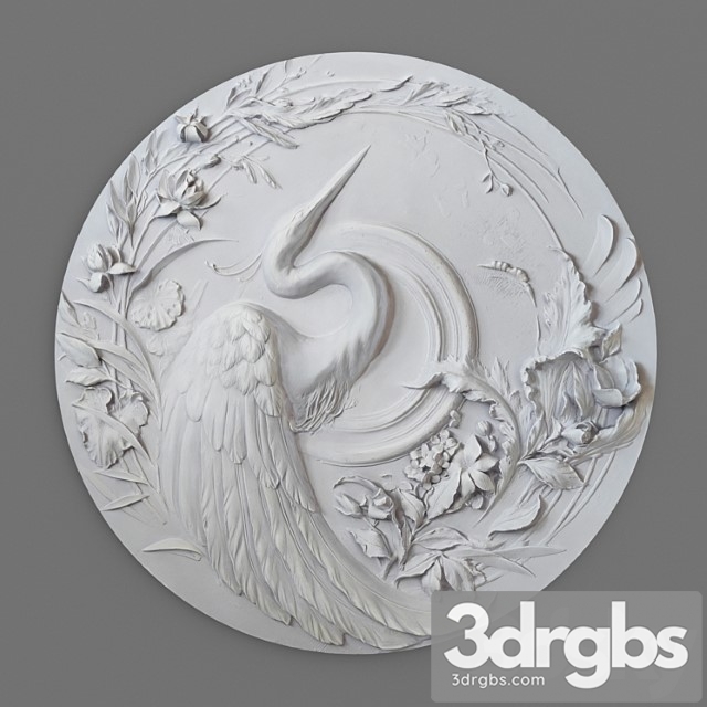 Panel with a heron bas-relief - thumbnail 1